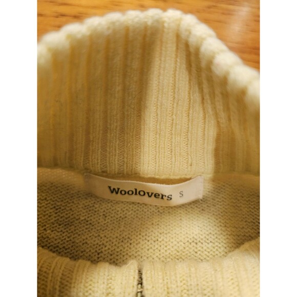WoolOvers Yellow Full Zip Up Hoodie Size S Wool Sweatshirt - Picture 7 of 11